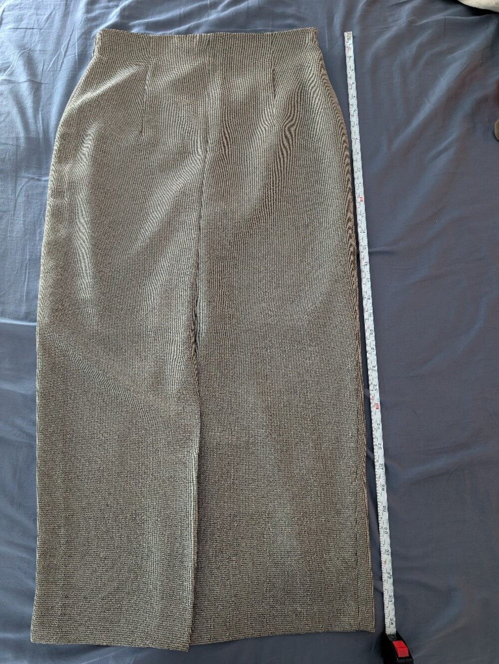 Textured Greyish Midi Pencil Skirt
